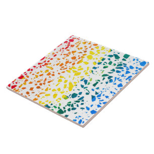 Abstract Terrazzo Mosaic Colourful Rainbow Pattern Tile