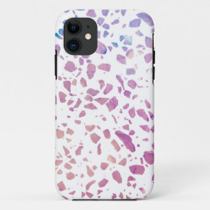 Abstract Terrazzo Mosaic Pink & Blue Pattern iPhone 11 Case
