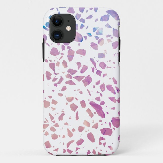 Abstract Terrazzo Mosaic Pink & Blue Pattern  Case-Mate iPhone Case (Back)