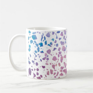 Abstract Terrazzo Mosaic Pink & Blue Pattern   Coffee Mug