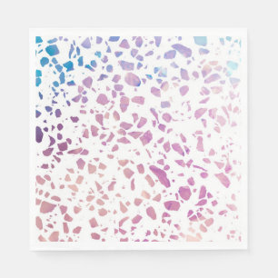 Abstract Terrazzo Mosaic Pink & Blue Pattern Napkin