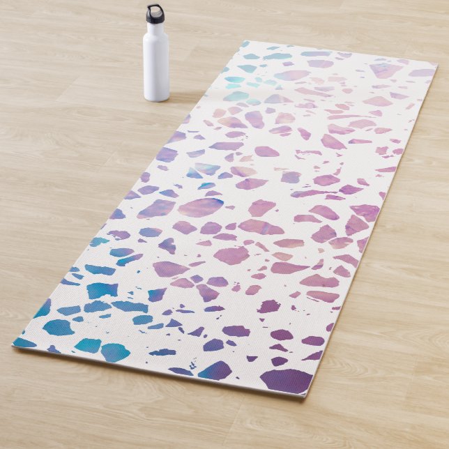 Abstract Terrazzo Mosaic Pink & Blue Pattern  Yoga Mat (In Situ)