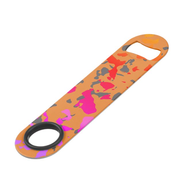 Abstract Terrazzo Style Colour Splash Pattern Bar Key (Front Angled)