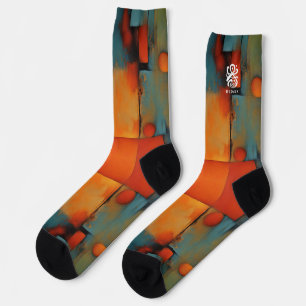 Abstract Textural Art: Nature concept art colours Socks