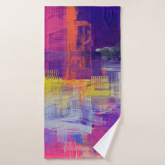 Abstract texture. 2d illustration. Expressive hand Bath Towel