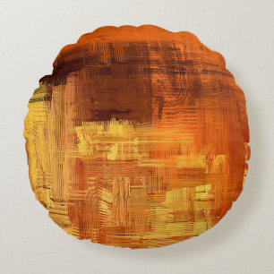 Abstract texture. 2d illustration. Expressive hand Round Pillow