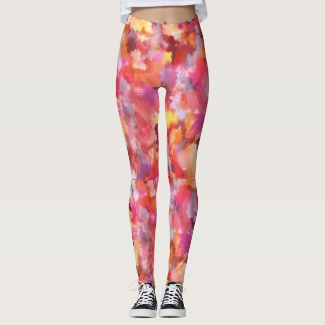 Abstract Texture Background Leggings (Front)