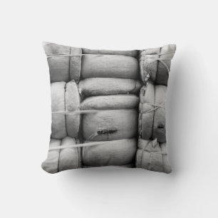 Abstract Texture Black and White Sacks Throw Pillow