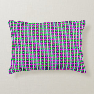 abstract texture, colored plaid pattern, retro tar accent pillow