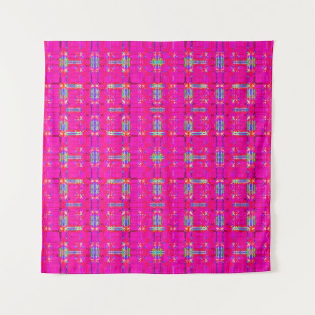 abstract texture, coloured plaid pattern, modern t tapestry (Front)