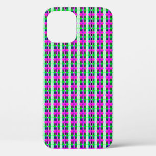 abstract texture, coloured plaid pattern, retro ta iPhone 12 case