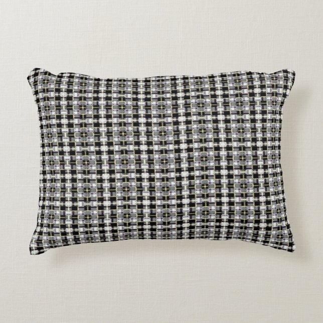 abstract texture, colourful chequered pattern, sim accent pillow (Front)