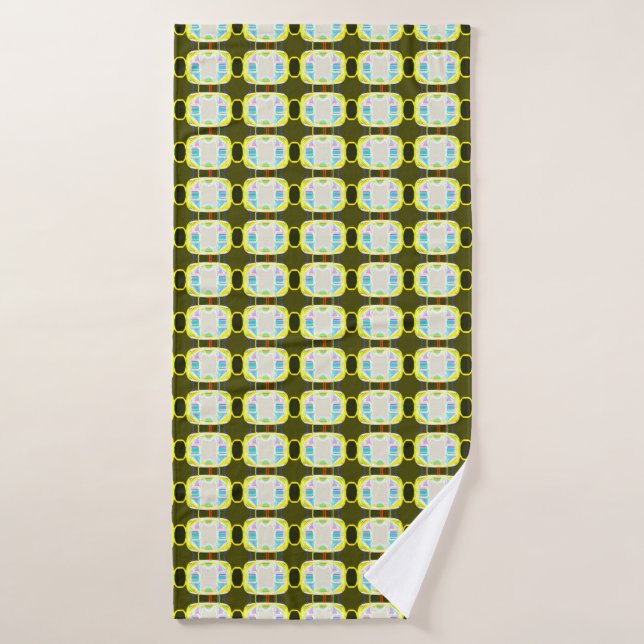 abstract texture, colourful gingham pattern, moder bath towel (Bath Towel)