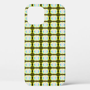 abstract texture, colourful gingham pattern, moder iPhone 12 case