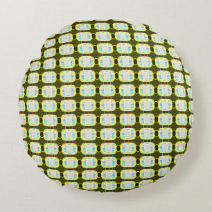 abstract texture, colourful gingham pattern, moder round pillow