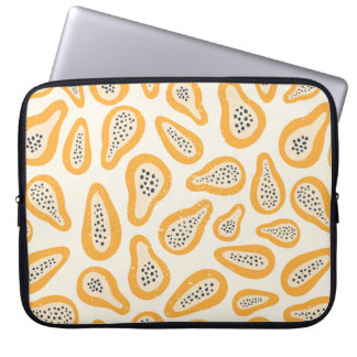 Abstract texture fruit pattern with papaya and gru laptop sleeve