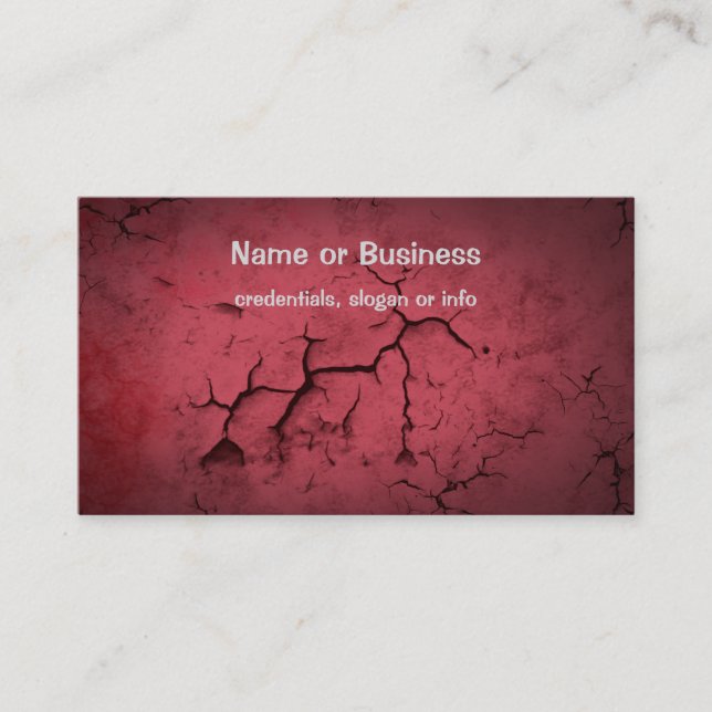 Abstract Texture Red Clay Cracked Wall Business Card (Front)