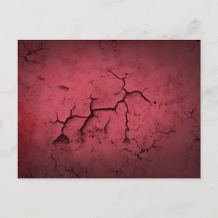 Abstract Texture Red Clay Cracked Wall Postcard