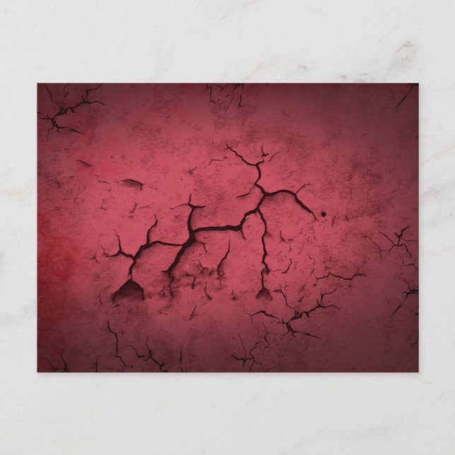 Abstract Texture Red Clay Cracked Wall Postcard (Front)