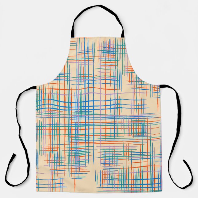Abstract Texture with Crossing Stripes. Modern Pat Apron (Front)