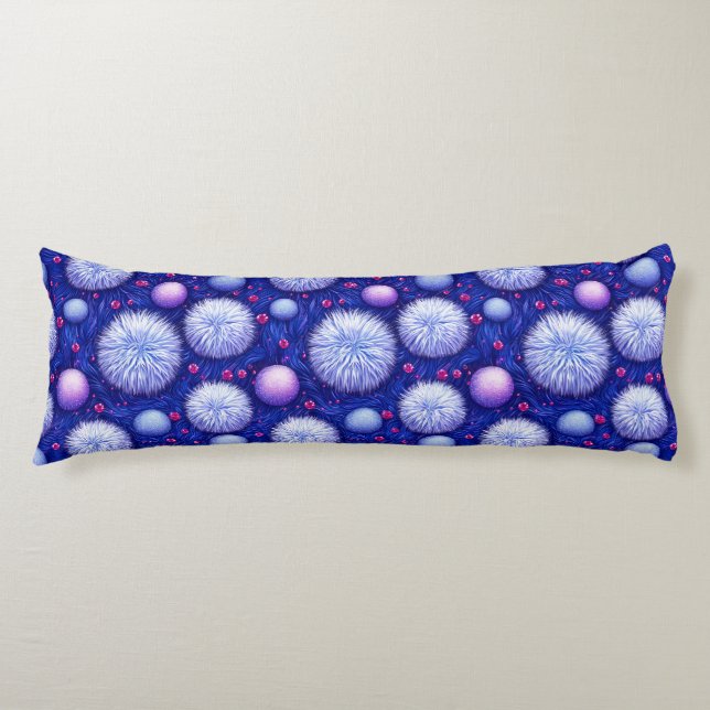 Abstract Texture with Glittering Orbs and Fuzzy Body Pillow (Front)