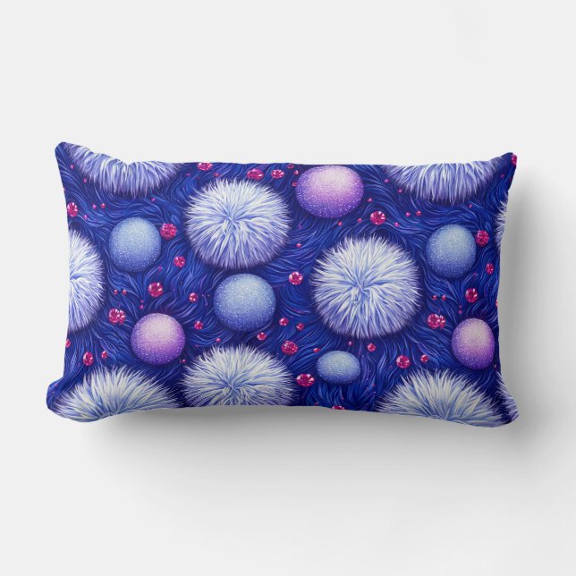 Abstract Texture with Glittering Orbs and Fuzzy Lumbar Pillow (Front)