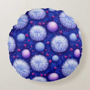 Abstract Texture with Glittering Orbs and Fuzzy Round Pillow