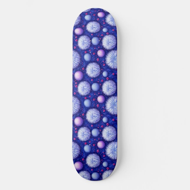 Abstract Texture with Glittering Orbs and Fuzzy Skateboard (Front)