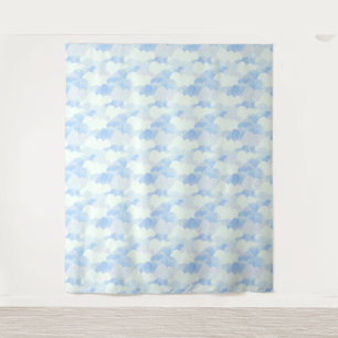 Abstract Textured Blue & White Cloudy Sky Pattern Tapestry