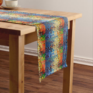 Abstract textured pattern short table runner