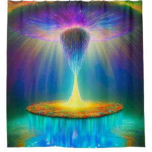 Abstract The Rapture Neon Chic Shower Curtain
