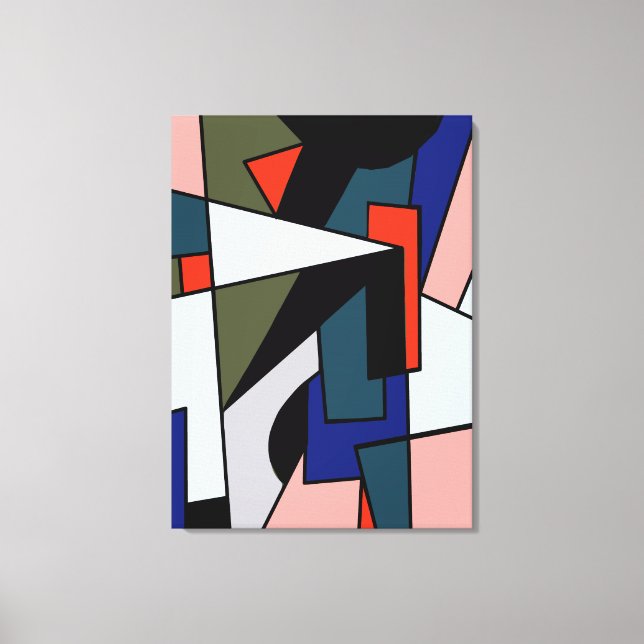Abstract Three multi shape Triple Wrapped Canvas (Front)