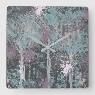 Abstract Three Trees Acrylic Wall Clock