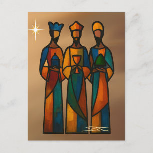 Abstract Three Wise Men Postcard