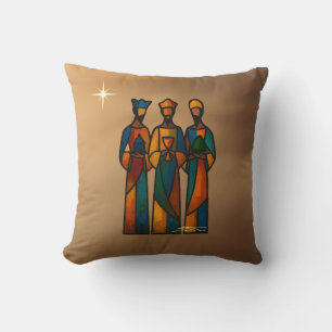 Abstract Three Wise Men Throw Pillow