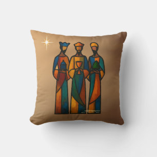 Abstract Three Wise Men Throw Pillow