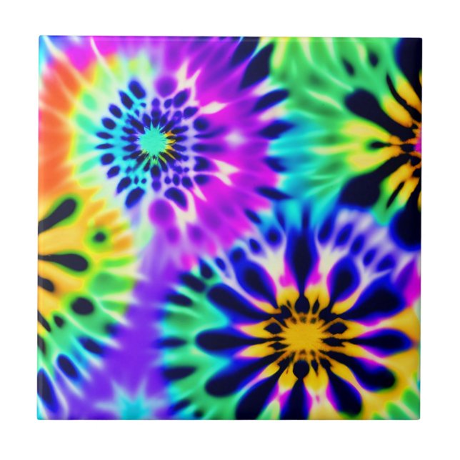 Abstract Tie Dye Adire Pattern Tile (Front)