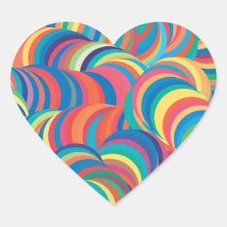 Abstract Tie Dye Pattern Template Heart Sticker