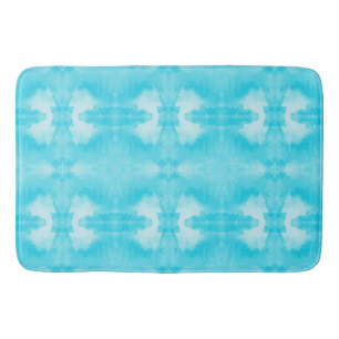 abstract tie-dye watercolor teal semless pattern. bath mat