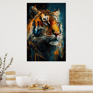Abstract Tiger Poster