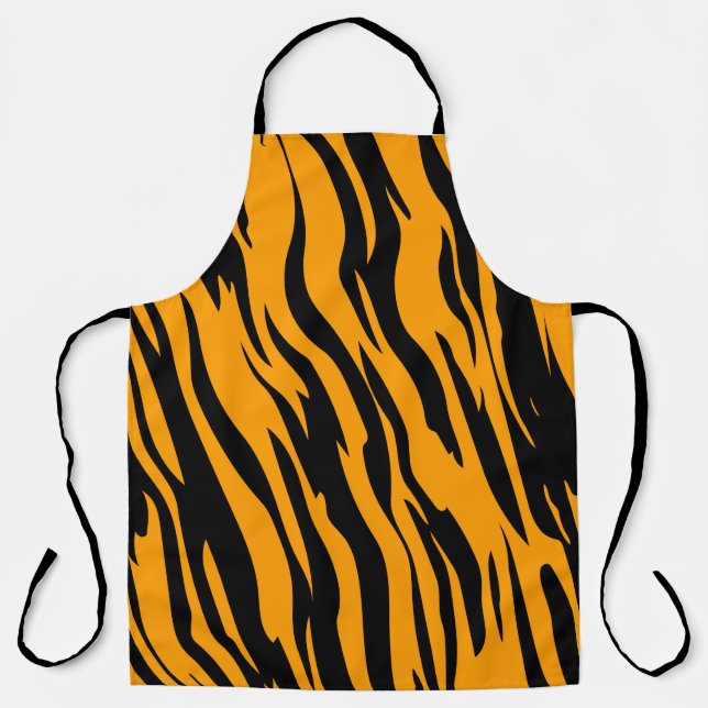 Abstract Tiger Skin Animal Pattern Fabric Apron (Front)