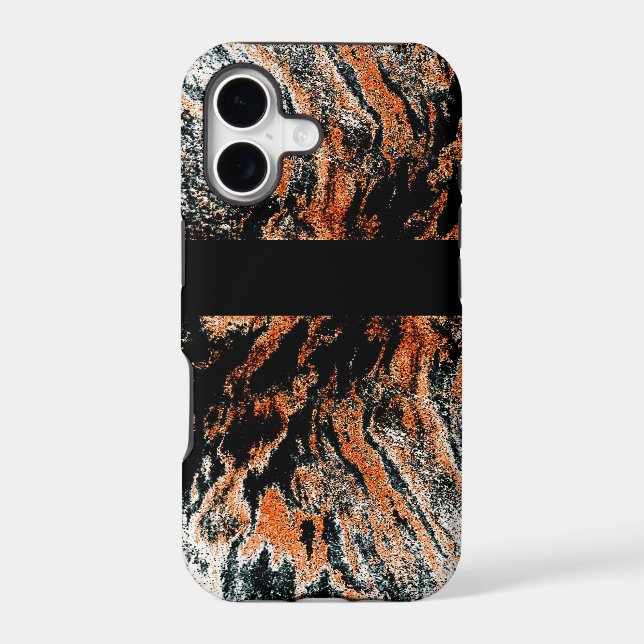 Abstract Tiger Strips iPhone-Design Black (Back)