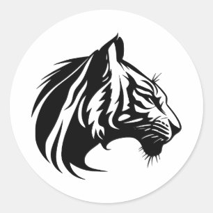 Abstract Tigers: A Minimalist Approach Classic Round Sticker