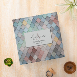 Abstract Tiles Monogrammed Office Binder