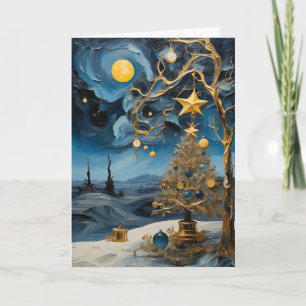 Abstract Time Art Card   Modern Christmas Greeting