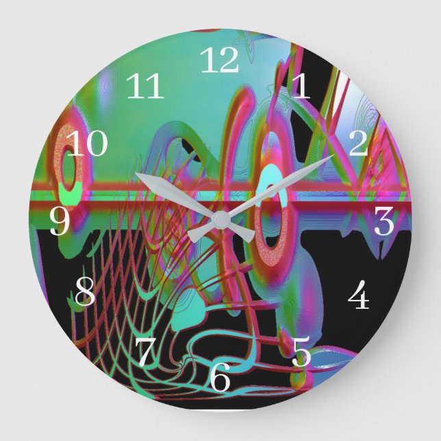 Abstract Togetherness Round Clock (Front)