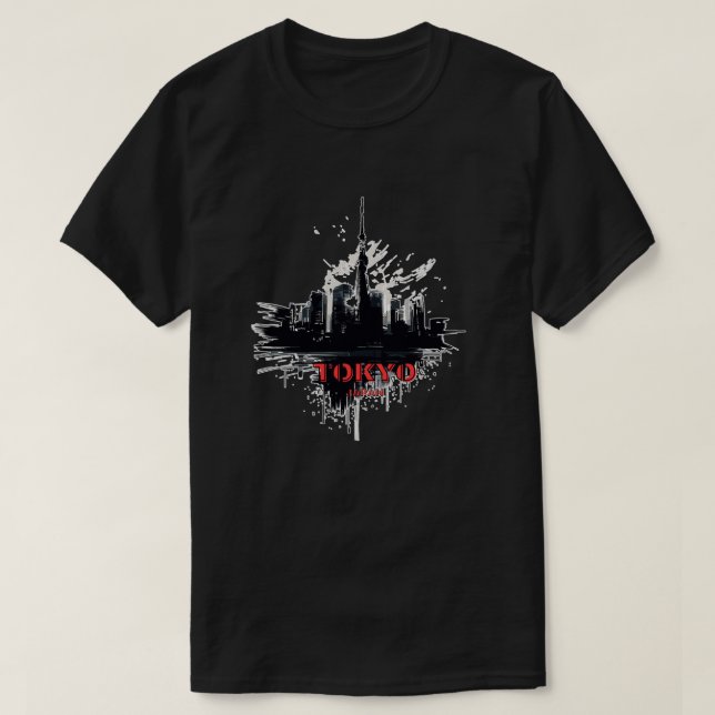 Abstract Tokyo Japan cityscape T-Shirt (Design Front)
