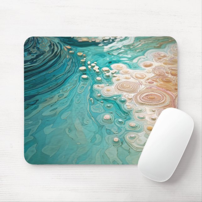 Abstract Topographic Ocean Art Mouse Pad (With Mouse)