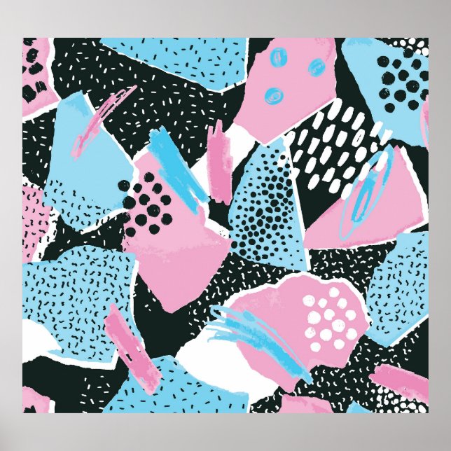 Abstract Torn Paper, Retro Collage. Poster (Front)