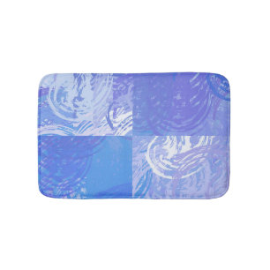 Abstract Tossed Turquoise and Purple Bath Mat